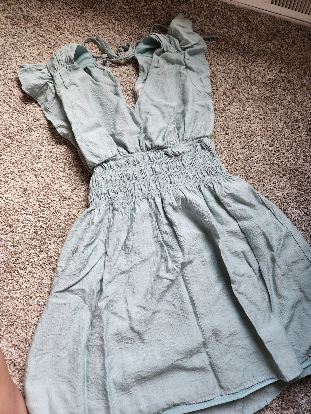 Blu Pepper Light Sage Green Mini Dress